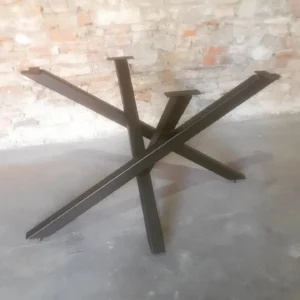 Pied mikado en acier pour table en chêne sur mesure