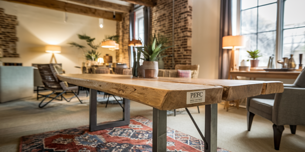table sur mesure en bois certifié pefc
