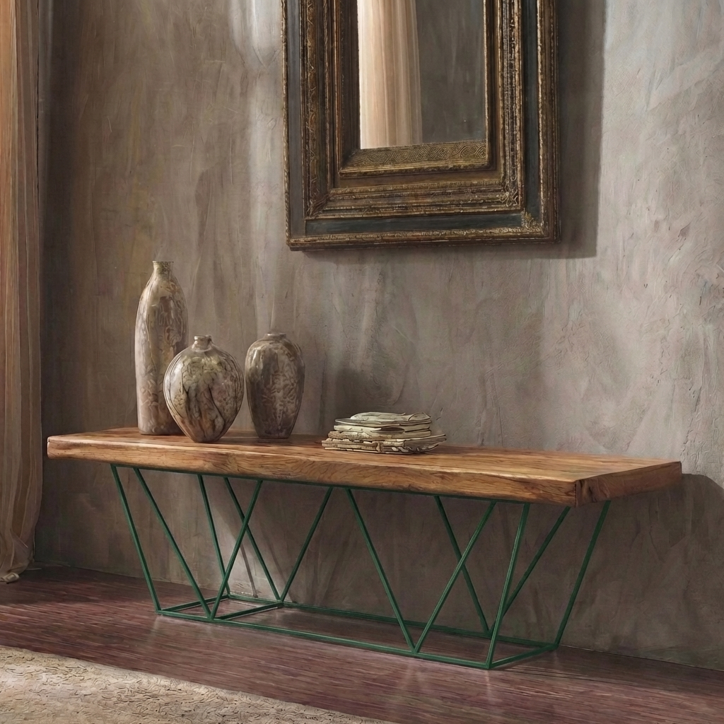 Console basse chêne massif et métal - Modèle Valence – Image 5